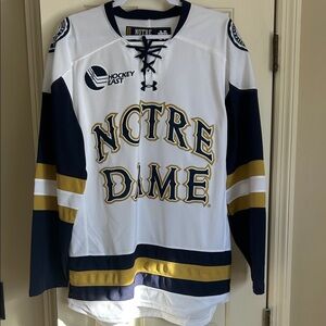 Under Armour Notre Dame White and Navy Jersey